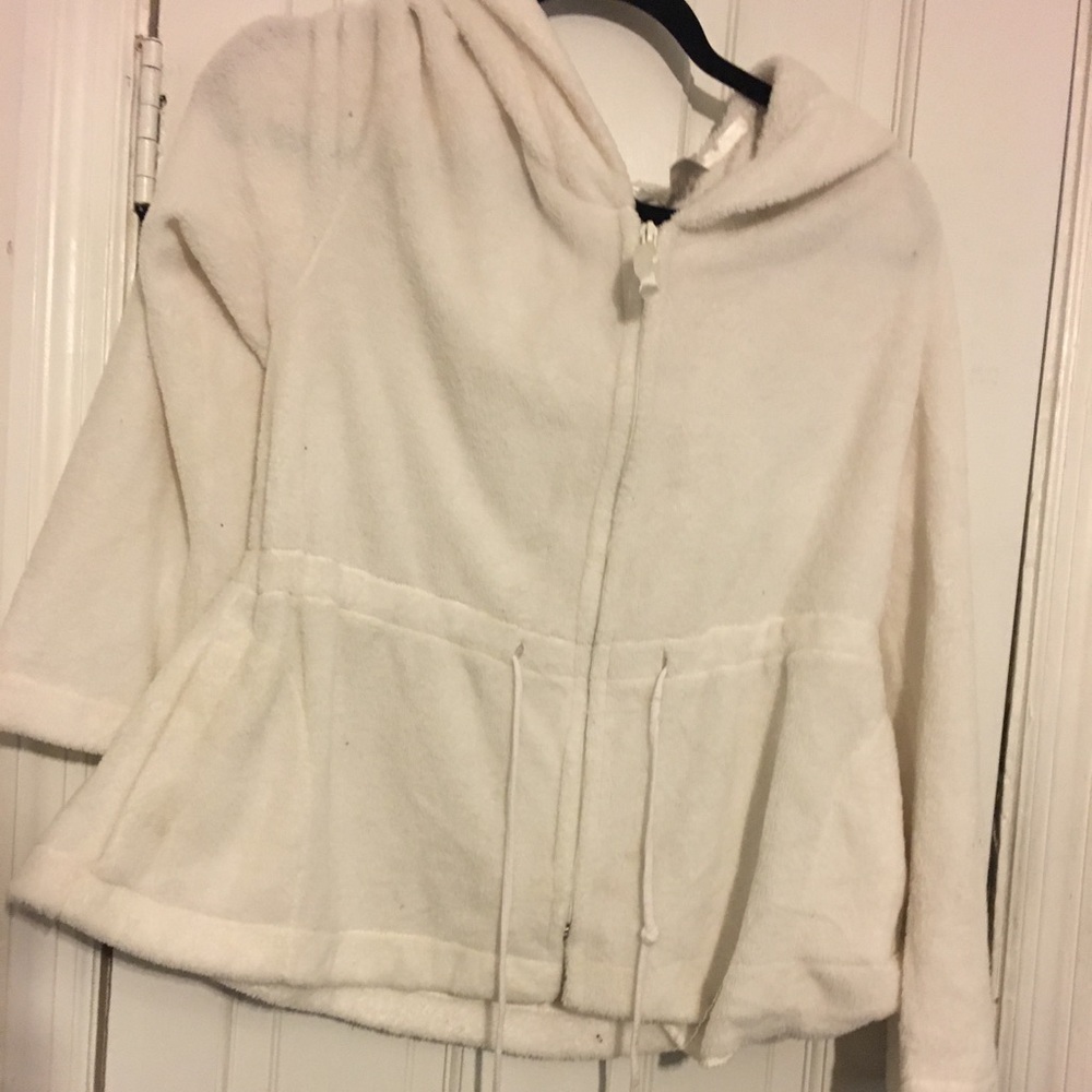 Fluffy white hoodie